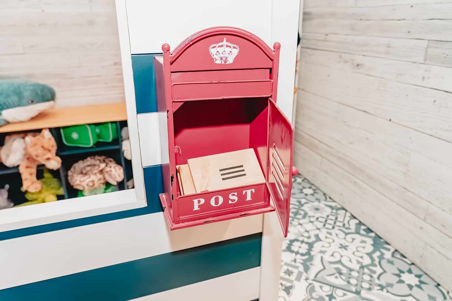 Pretend-play post office corner at Prana Play